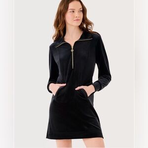 EUC Large Eleni Dress- black Velour